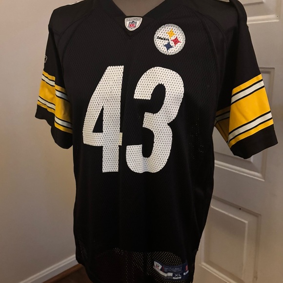 NFL Tops - NFL Pittsburgh Steelers Black and Yellow #43 Troy Polamalu Jersey